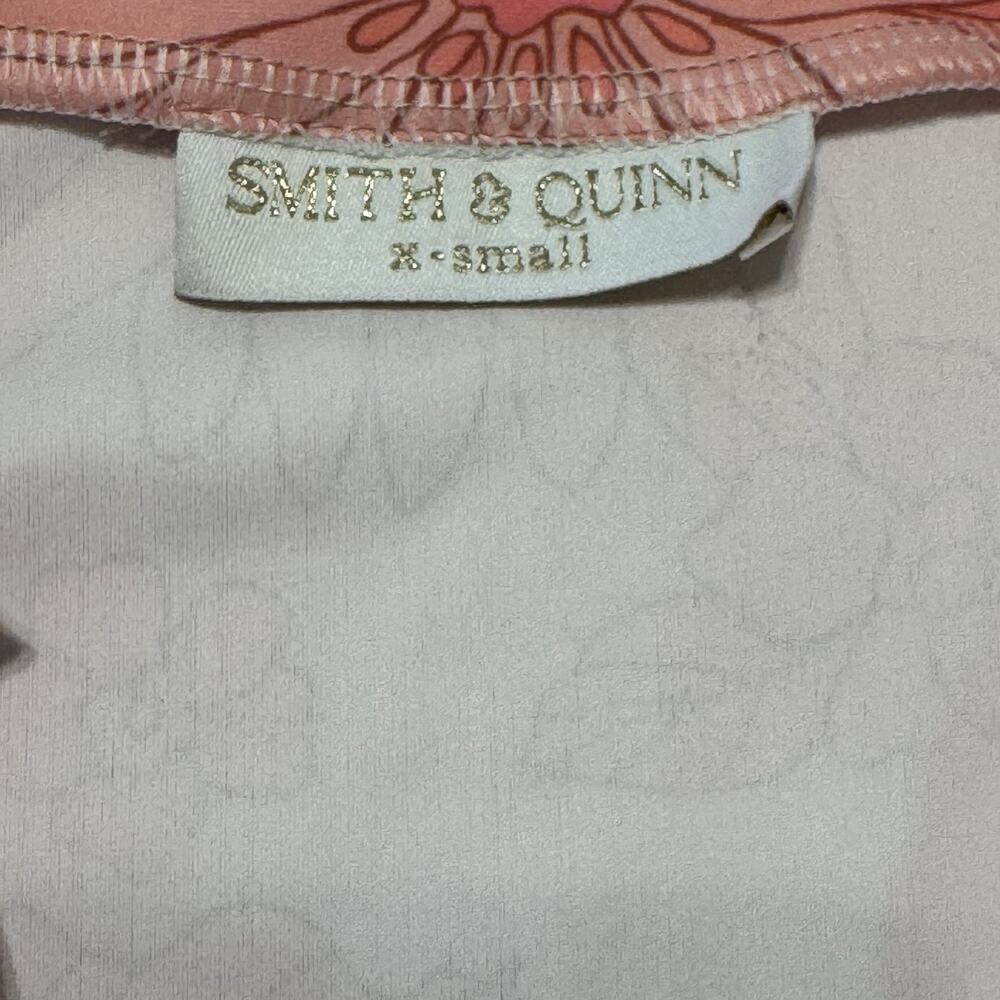 SMITH & QUINN High smocked/ruffled split 60’s Retro Pink Floral Dress Size XSm - Picture 5 of 14